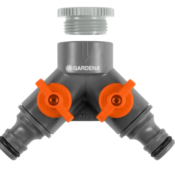 2-vägskran med adapter 1/2"-3/4"
