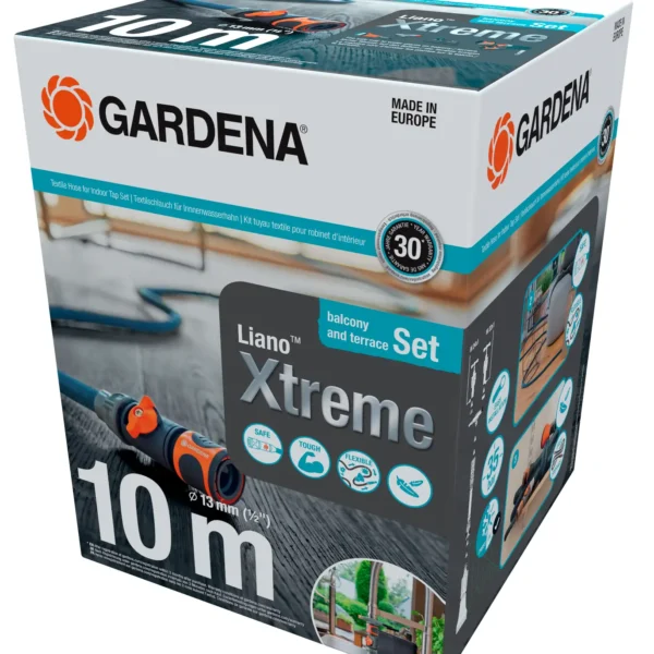 Textilslang Liano™ Xtreme 10 m med adapter för inomhuskran Set